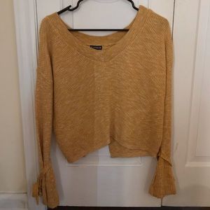 Yellow bell sleeve knit sweater